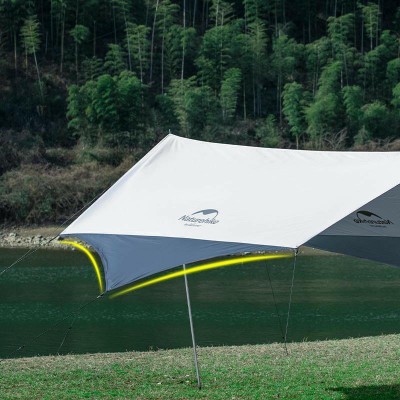 Тент для кемпинга Naturehike Hexagon NH16T013-S, 150D/Silver Coated, 520*460 см, серо-голубой (с двумя стойками)