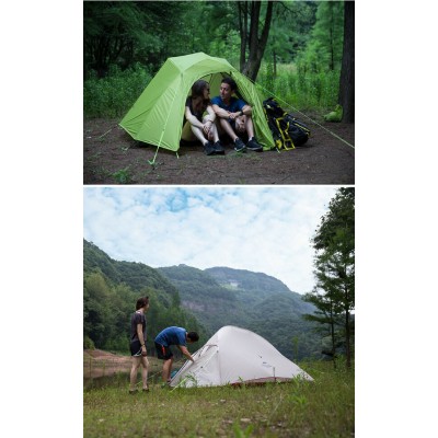 Палатка сверхлегкая трехместная с футпринтом Naturehike Cloud Up 3 Updated NH18T030-T, 210T, зеленый