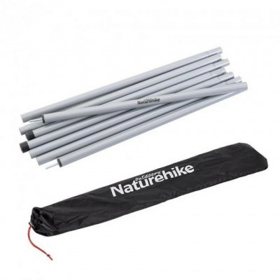 Стойки для тента стальные оцинкованные Naturehike Steel Poles Updated NH19PJ042, 25мм*2.4м, серые (2 шт)