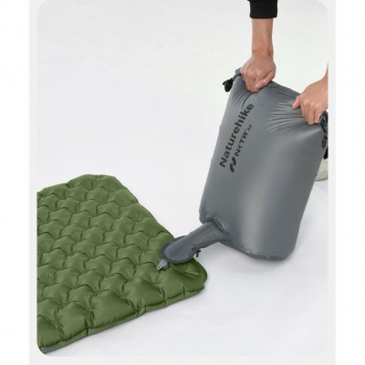 Матрас надувной сверхлегкий одноместный Naturehike CNK2450WS014, прямоугольный зеленый