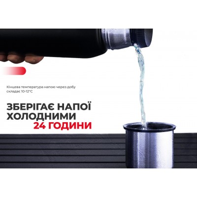 Термос Naturehike Q-9H NH19SJ010, 304 сталь, 1.0 л, черный