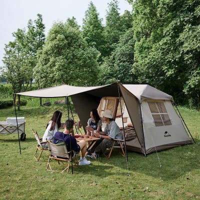 Палатка с навесом Naturehike Village CNK2300ZP022, коричневый малый