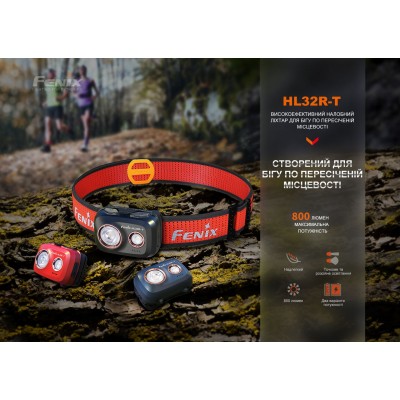 Фонарь налобный Fenix HL32R-T красный
